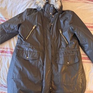 Women's Utility Jacket with Removable Faux Fur Lining & Hood